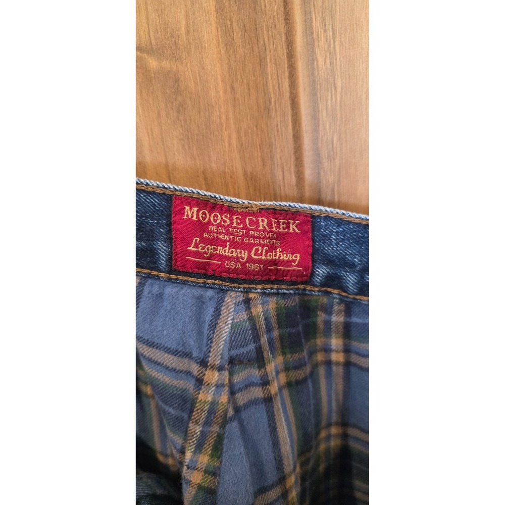 Moose Creek Carpenter Jeans Mens 38x32 Blue Denim Utility Pockets Straight Leg - Picture 4 of 6